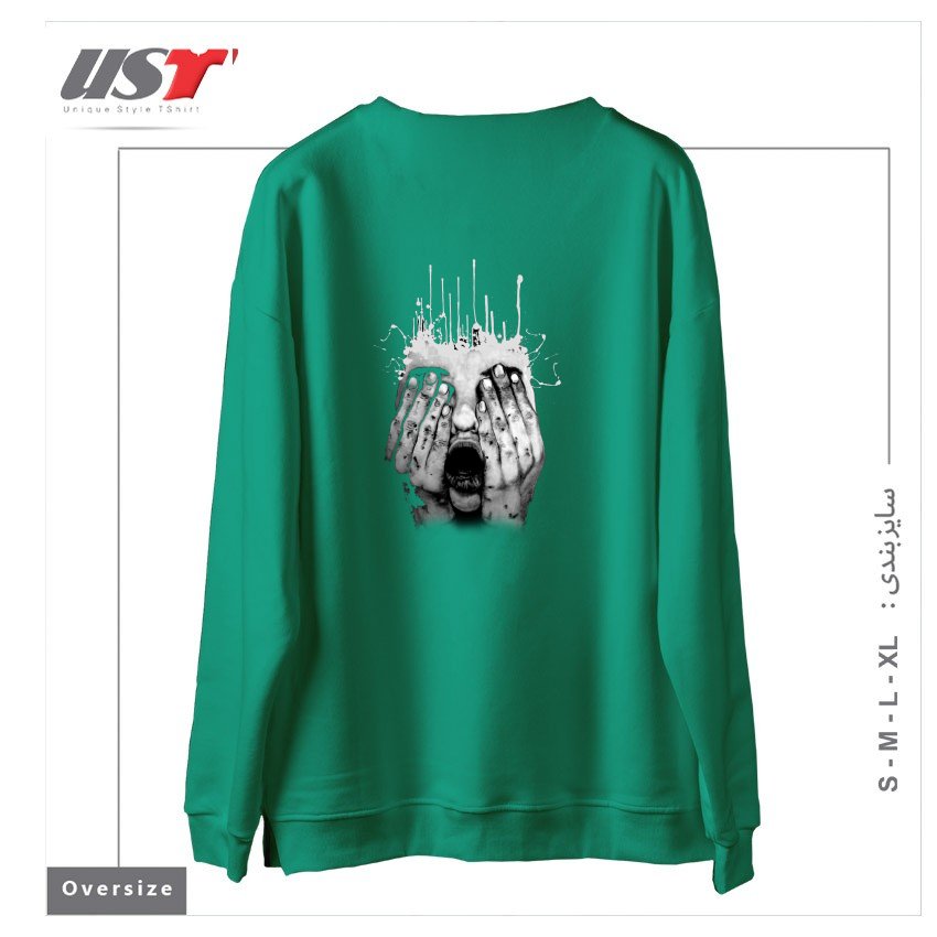 طرح TERROR سوییشرت اورسایزرنگ سبز سدری