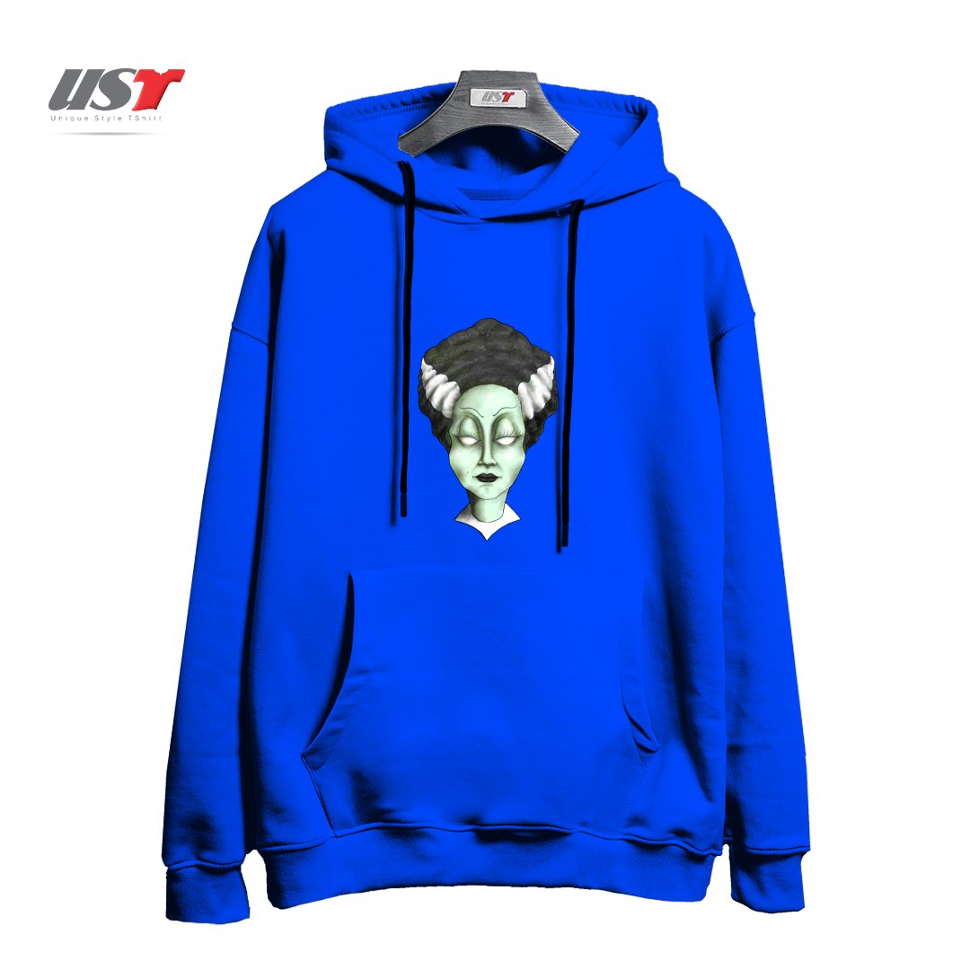 طرح THE BRIDE هودی اورسایزرنگ آبی شالی