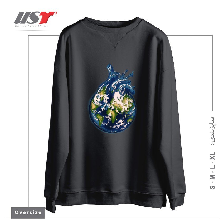 طرح (H)EARTH سوییشرت اورسایزرنگ دودی