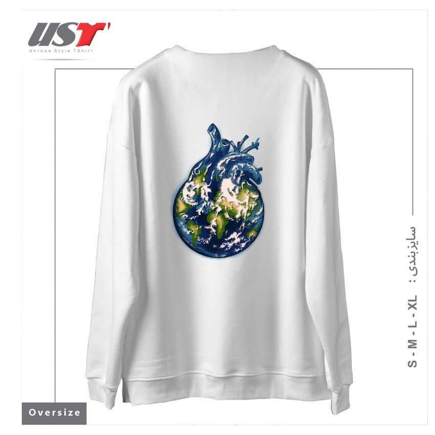 طرح (H)EARTH سوییشرت اورسایزرنگ سفید