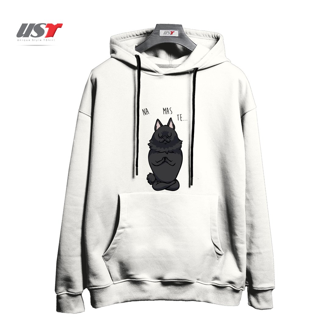 طرح NAMASTE SCHIPPERKE هودی اورسایزرنگ سفید