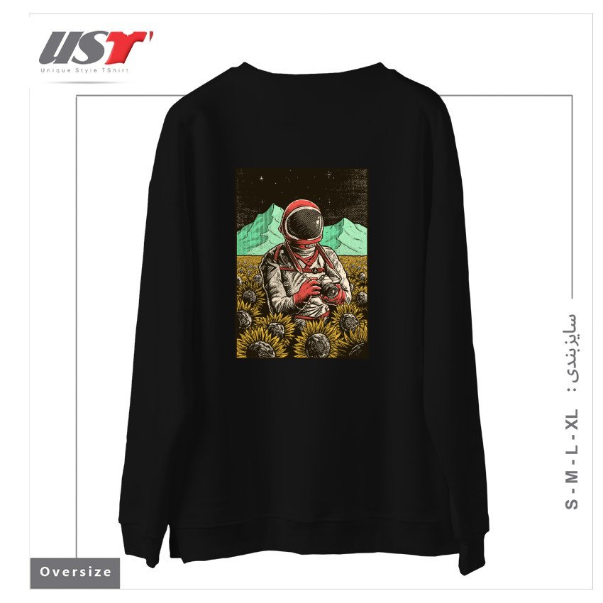 طرح 2323 سوییشرت اورسایزرنگ مشکی