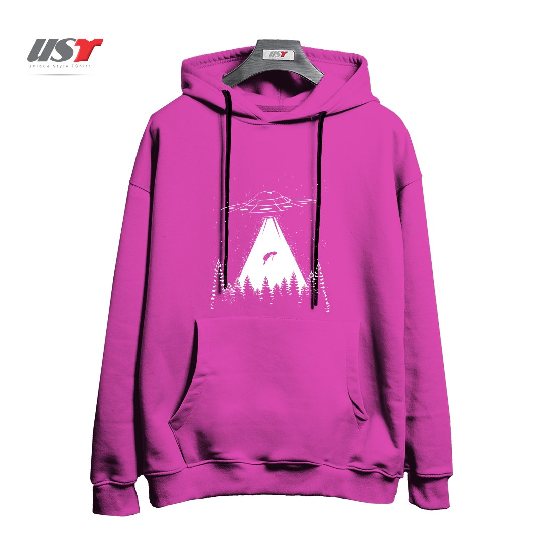 طرح ALIEN ABDUCTION هودی اورسایزرنگ صورتی