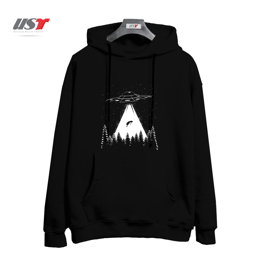 طرح ALIEN ABDUCTION هودی اورسایزرنگ مشکی