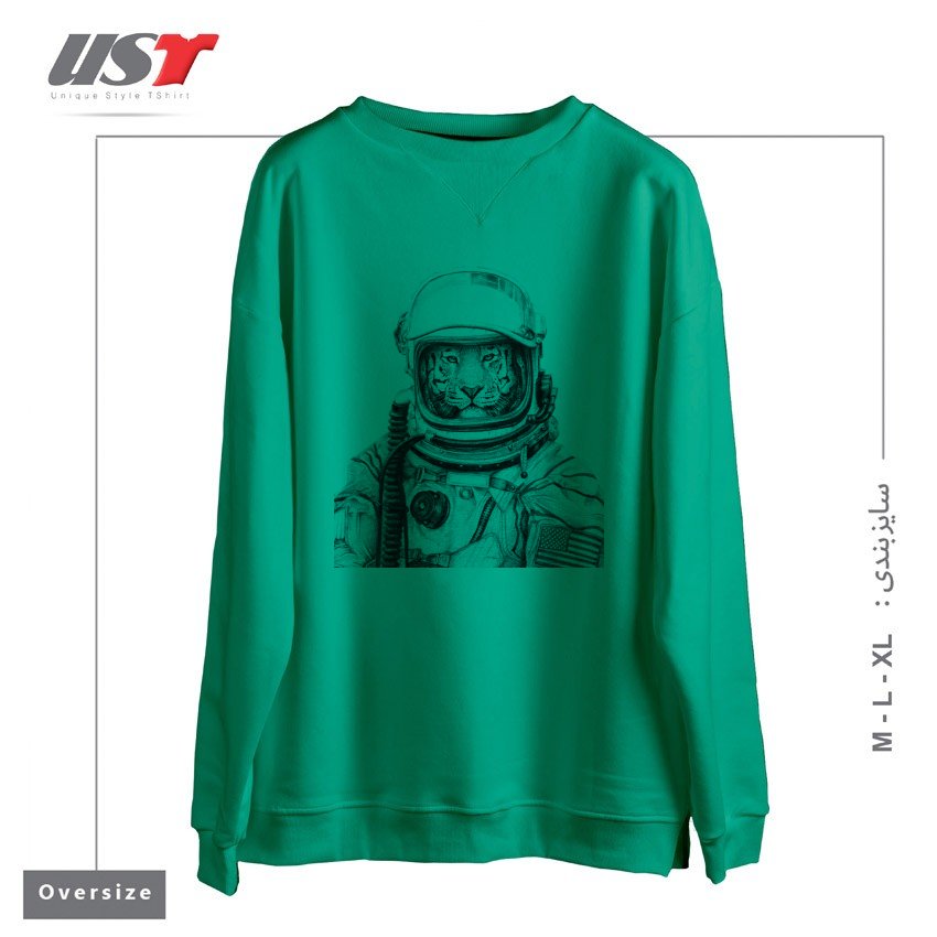 طرح APOLLO 18 سوییشرت اورسایزرنگ سبز سدری