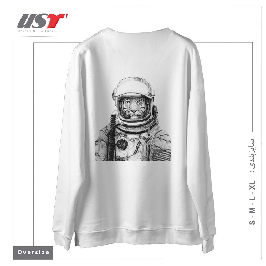 طرح APOLLO 18 سوییشرت اورسایزرنگ سفید