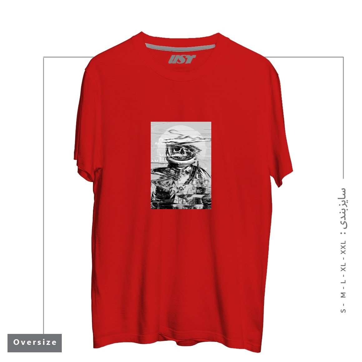 طرح ASTRO SKULL32115 تیشرت اورسایزرنگ قرمز