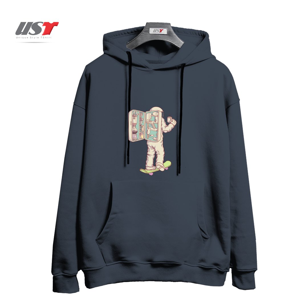 طرح BACKPACK OF ASTRONAUT هودی اورسایزرنگ دودی