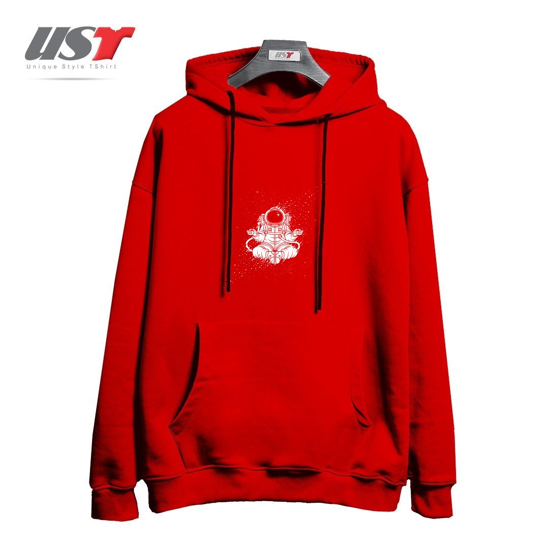 طرح BECOMING ONE WITH THE UNIVERSE هودی اورسایزرنگ قرمز