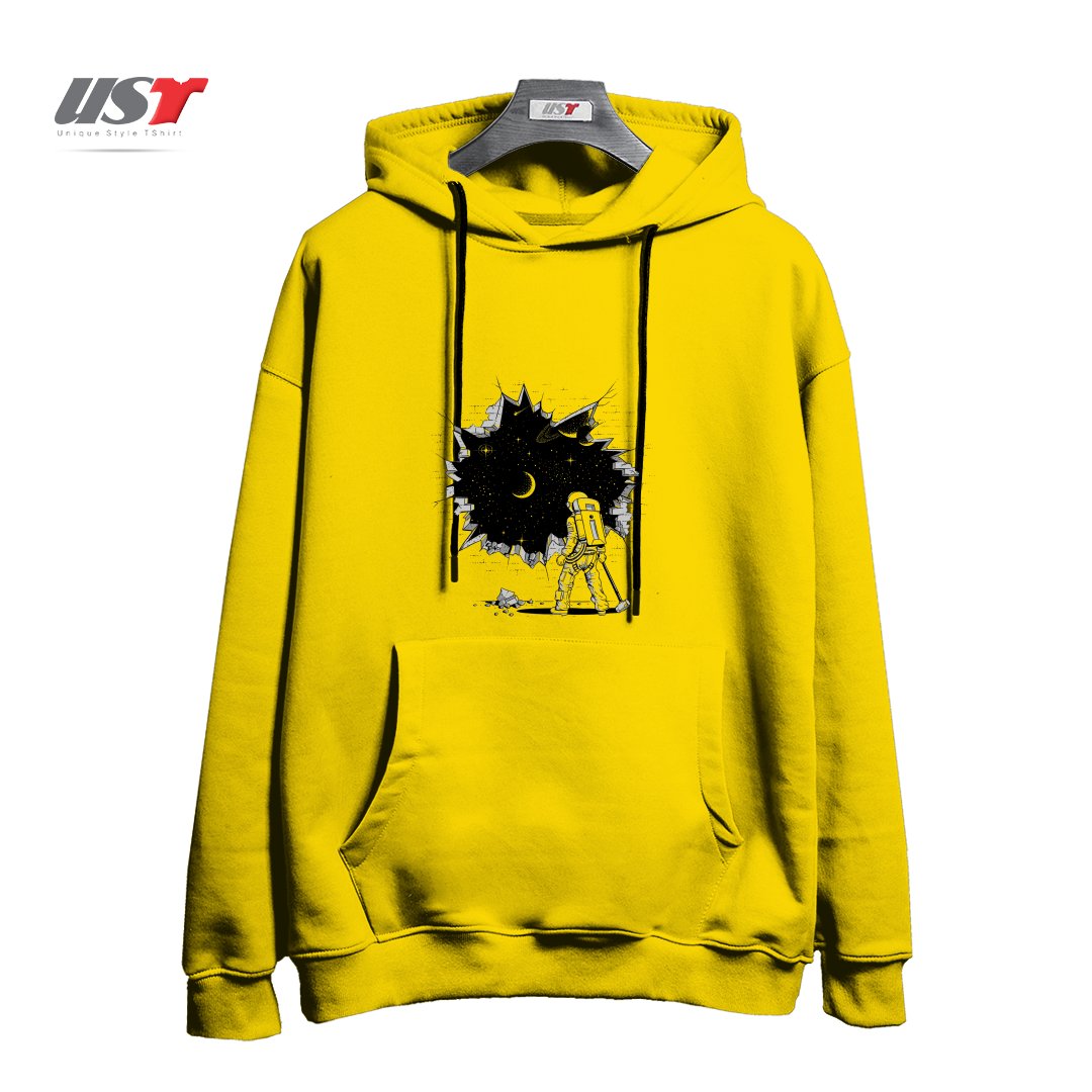 طرح BREAK ON THROUGH (TO THE OTHER SIDE) هودی اورسایزرنگ زرد