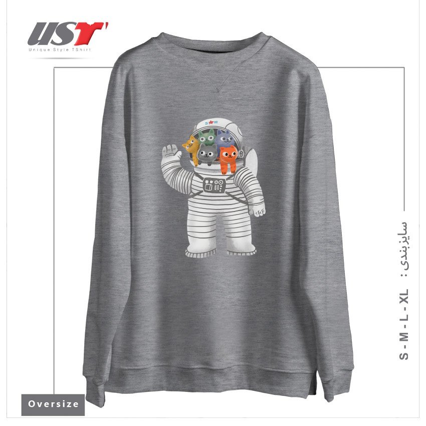 سوییشرت اورسایز طرح CATSTRONAUT