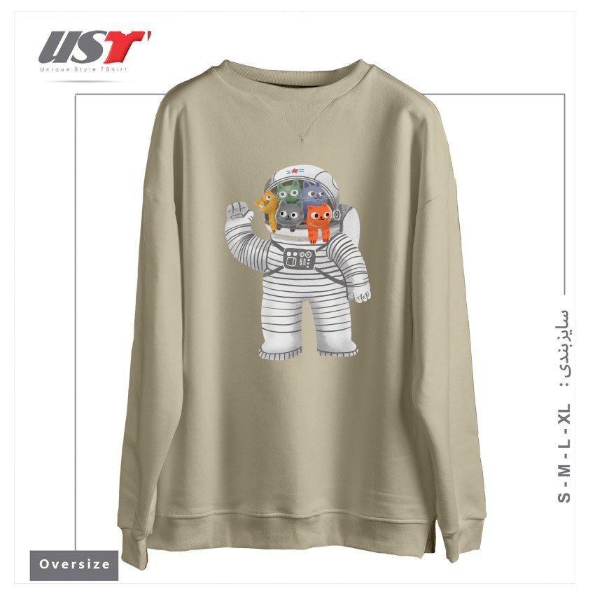 سوییشرت اورسایز طرح CATSTRONAUT