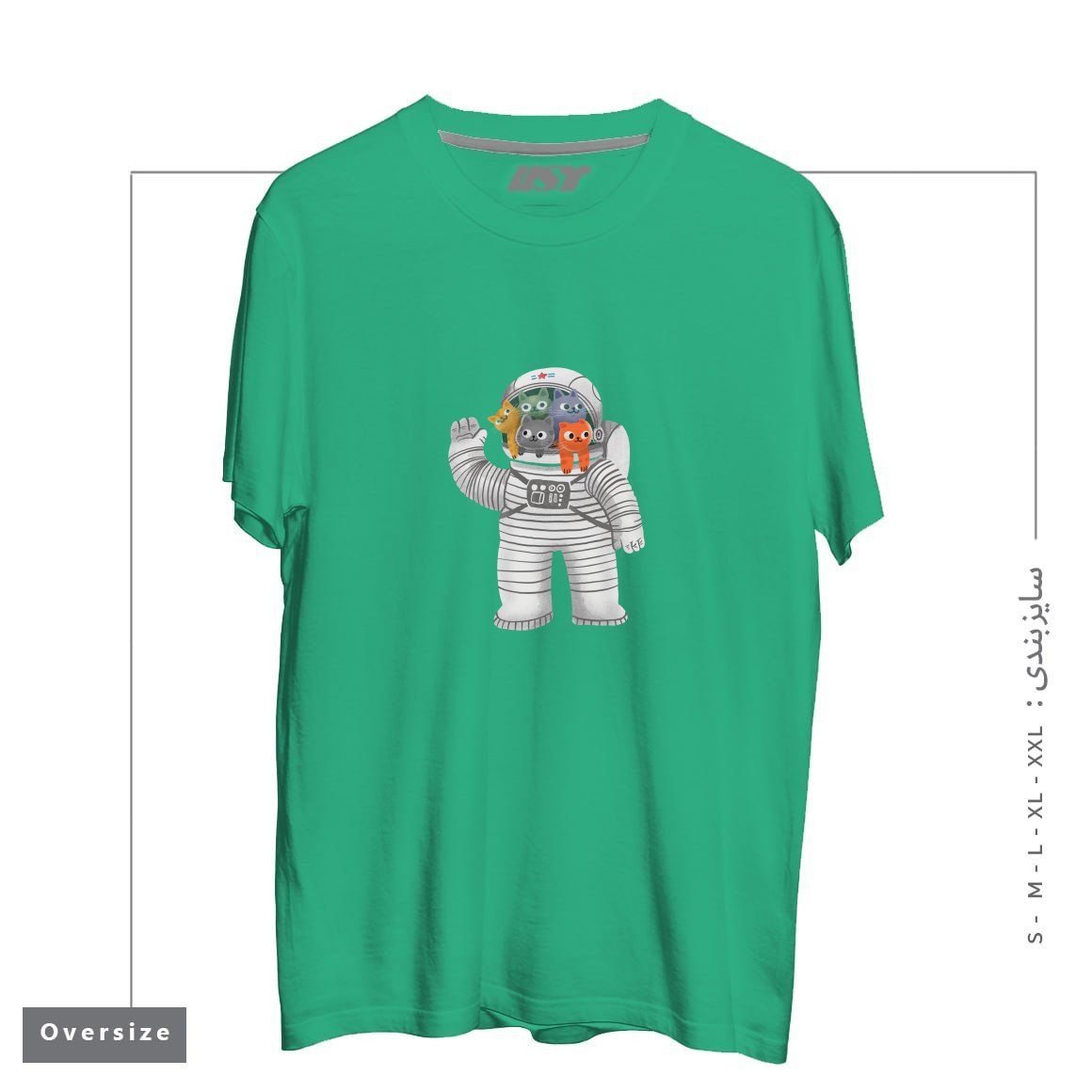 تیشرت اورسایز طرح CATSTRONAUT