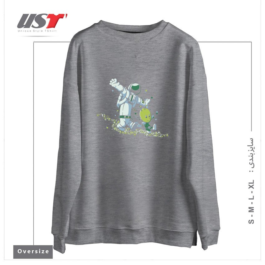 سوییشرت اورسایز طرح CHASING STARS ALIEN AND ASTRONAUT BY TOBE FONSECA