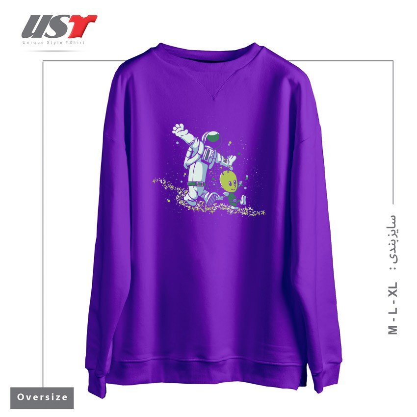 سوییشرت اورسایز طرح CHASING STARS ALIEN AND ASTRONAUT BY TOBE FONSECA
