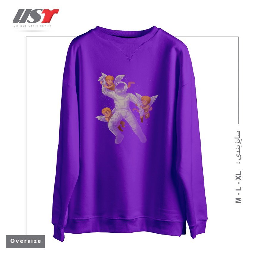 طرح CHERUBS ASTRONAUT سوییشرت اورسایزرنگ بنفش