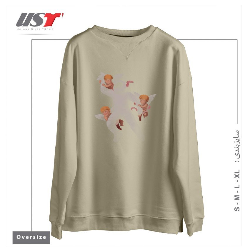 طرح CHERUBS ASTRONAUT سوییشرت اورسایزرنگ نخودی