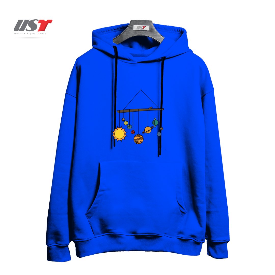 طرح CIRCA '90S SOLAR SYSTEM هودی اورسایزرنگ آبی شالی