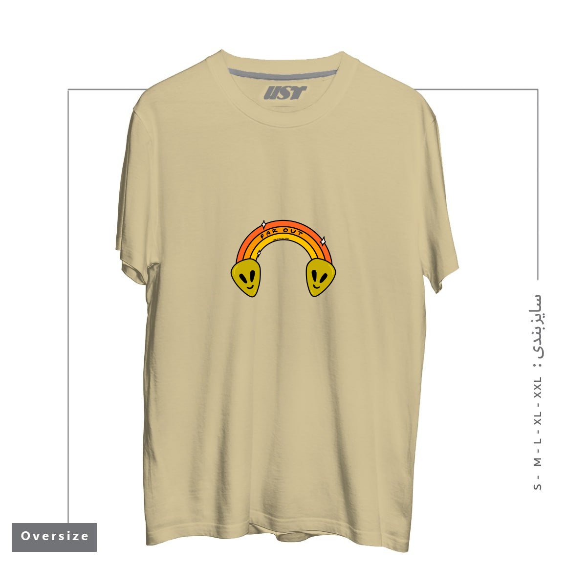 تیشرت اورسایز طرح FAR OUT
