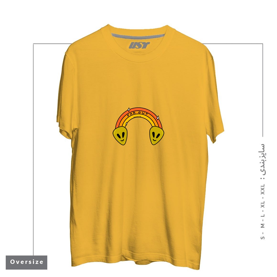 تیشرت اورسایز طرح FAR OUT