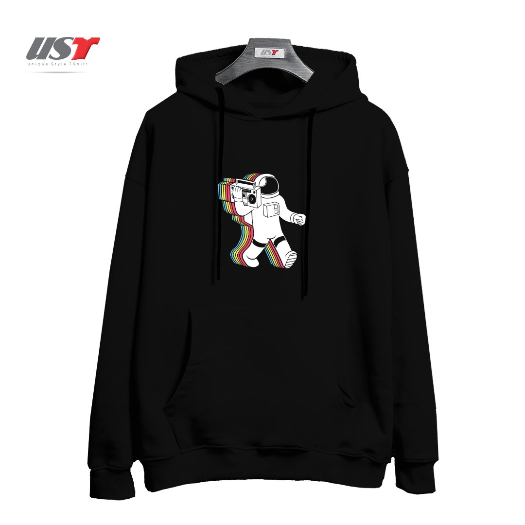 طرح FUNKALICIOUS45 هودی اورسایزرنگ مشکی