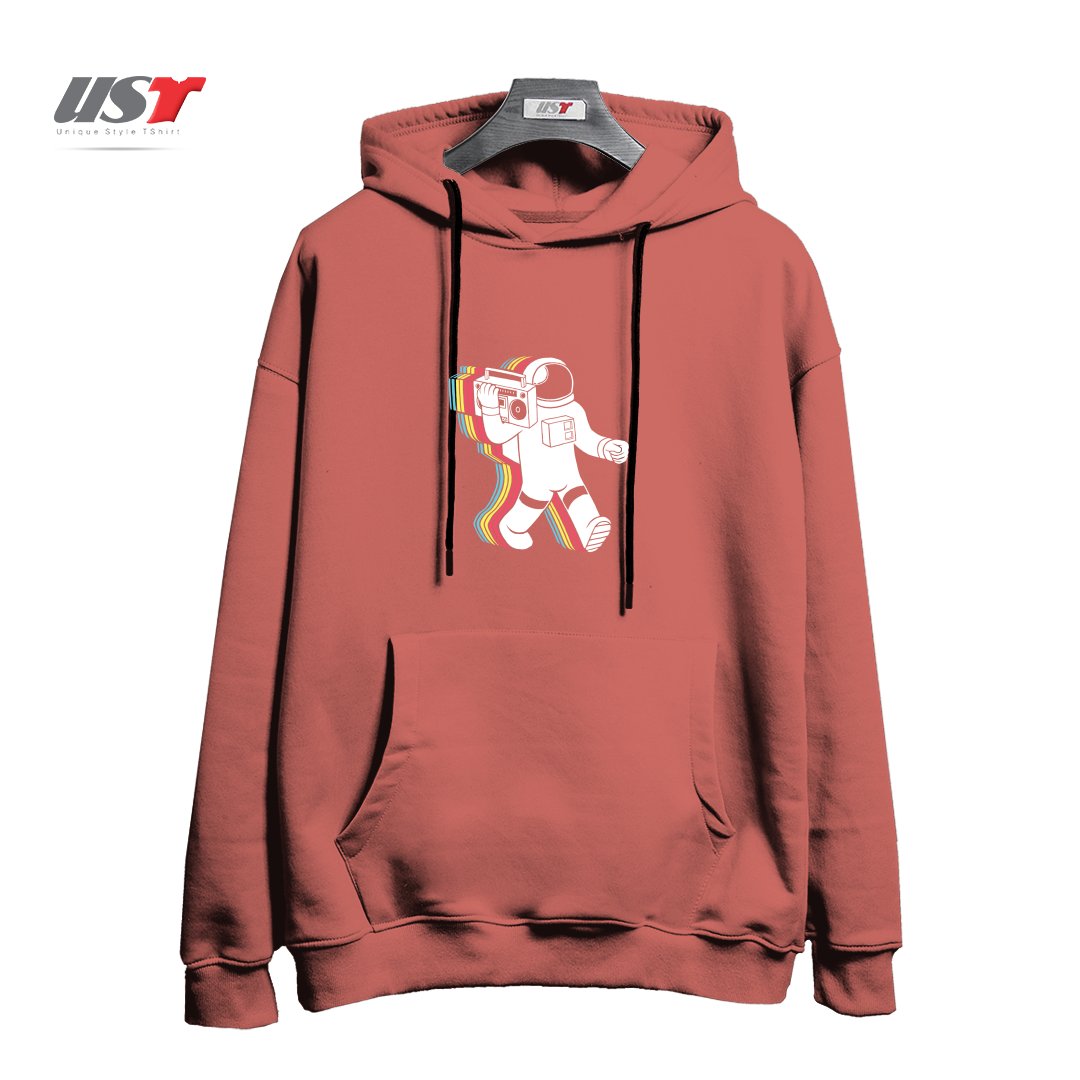 طرح FUNKALICIOUS45 هودی اورسایزرنگ آجری