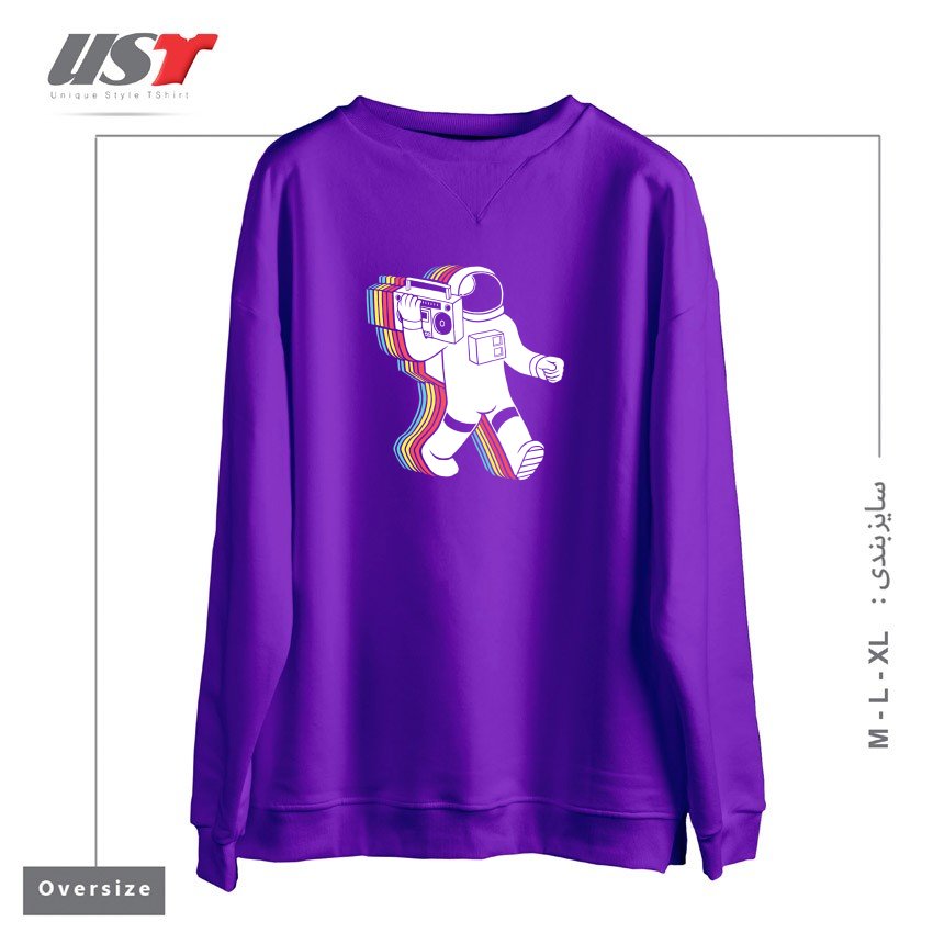 طرح FUNKALICIOUS45 سوییشرت اورسایزرنگ بنفش