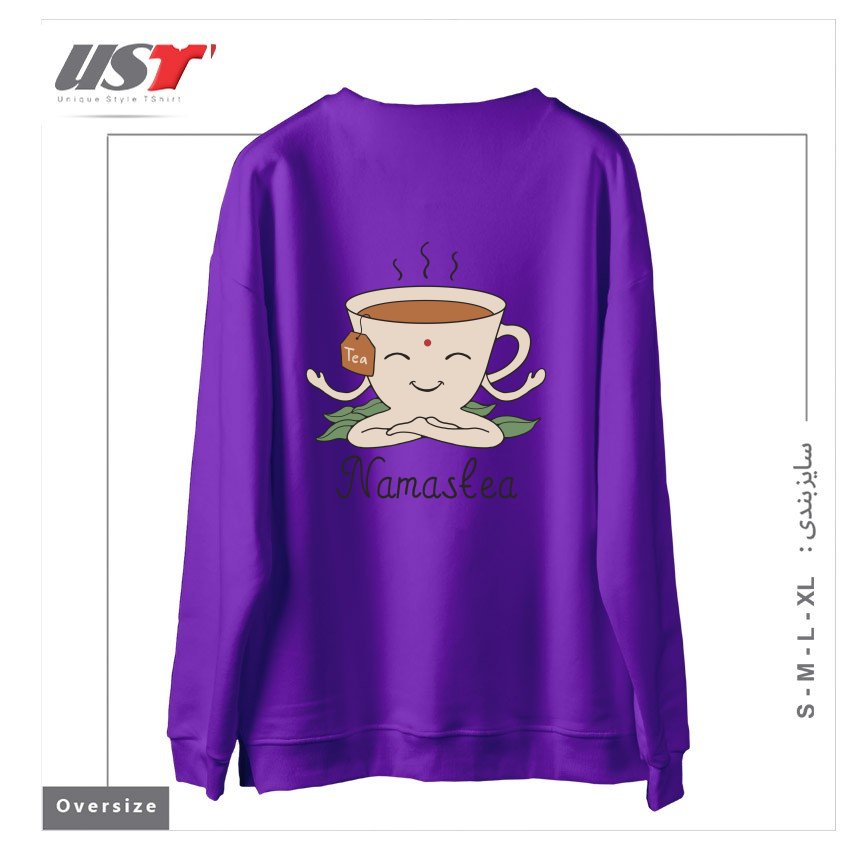طرح NAMASTEA سوییشرت اورسایزرنگ بنفش