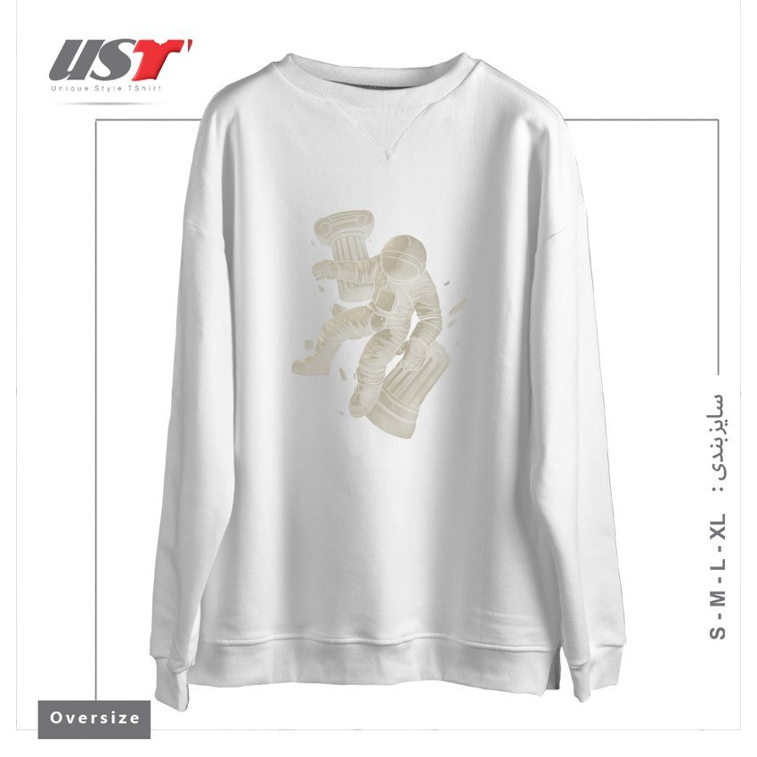 سوییشرت اورسایز طرح GREEK MARBLE ASTRONAUT