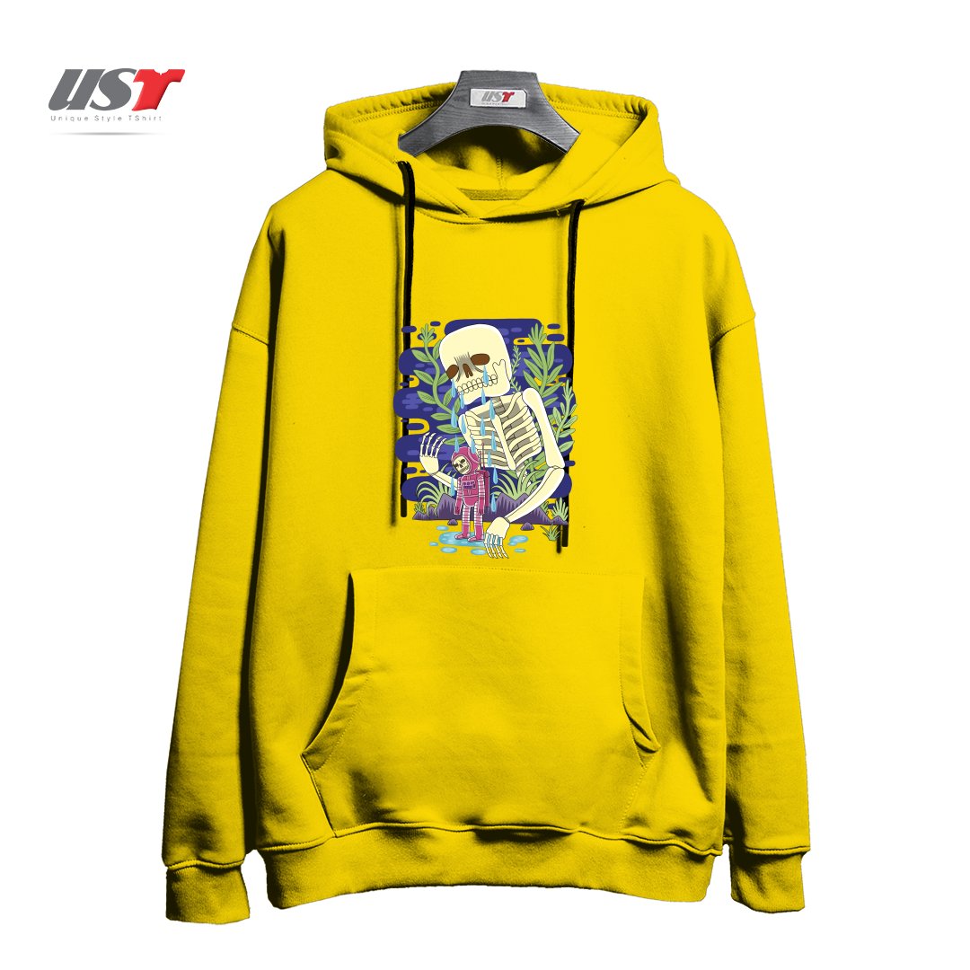 طرح HAUNTED هودی اورسایزرنگ زرد