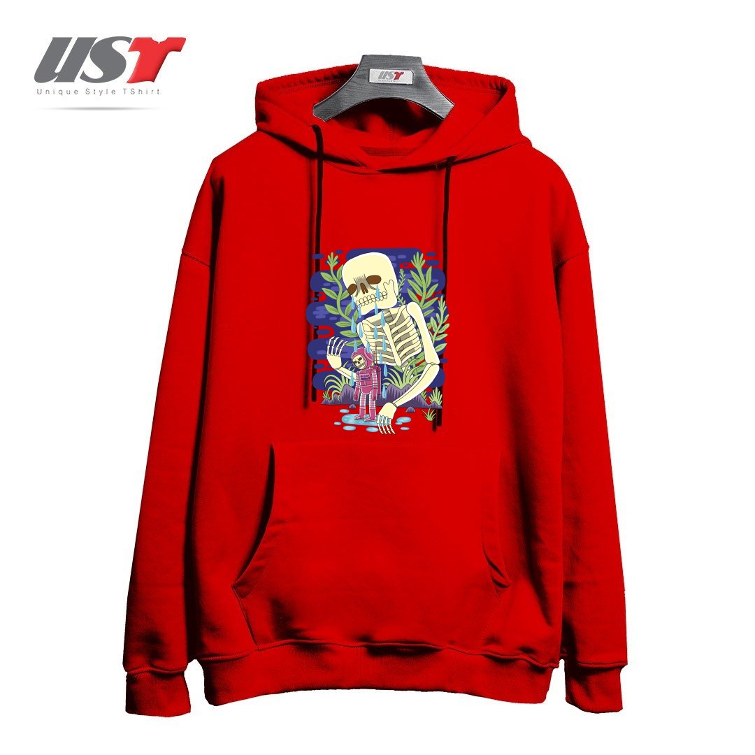 طرح HAUNTED هودی اورسایزرنگ قرمز