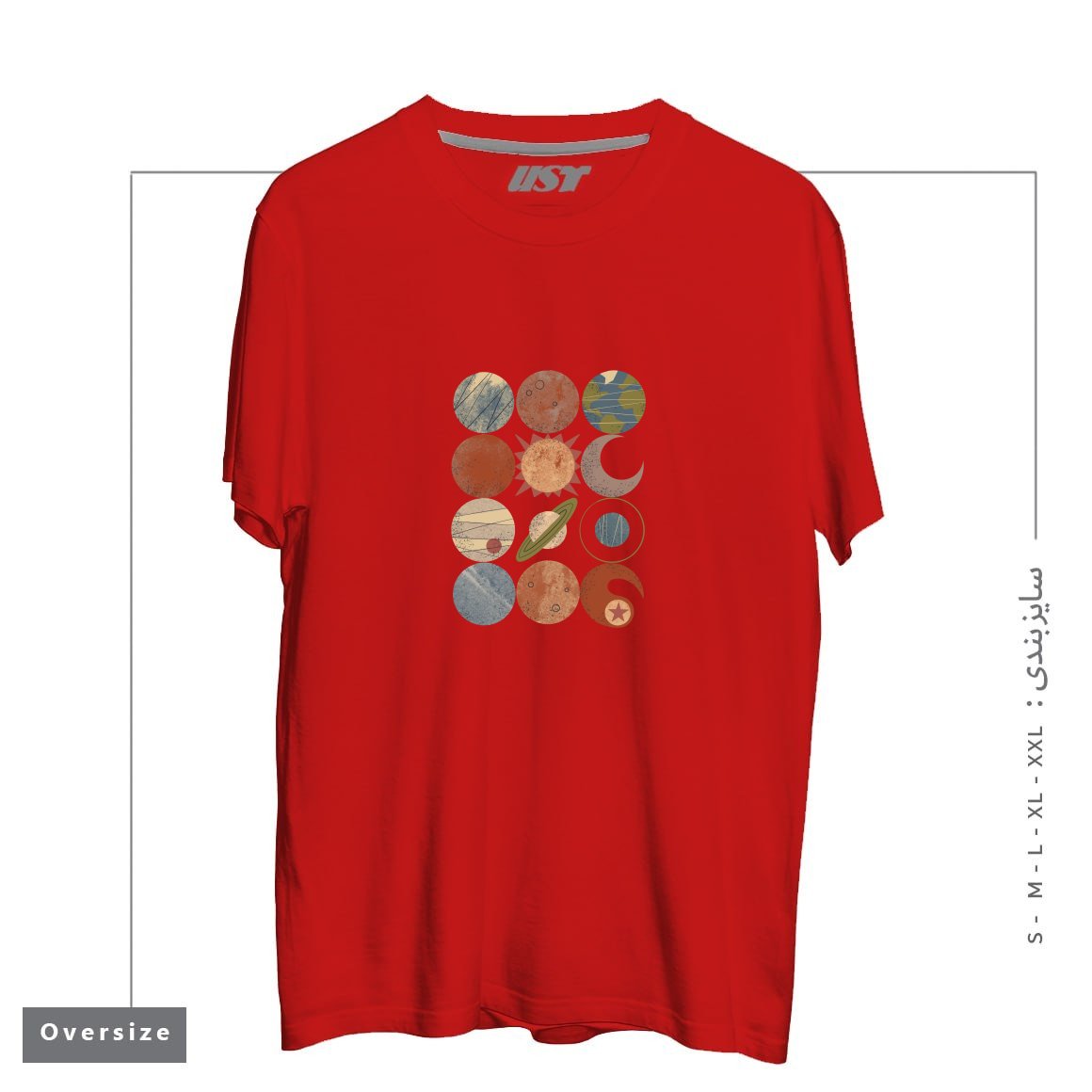 تیشرت اورسایز طرح HOME SYSTEM GRID