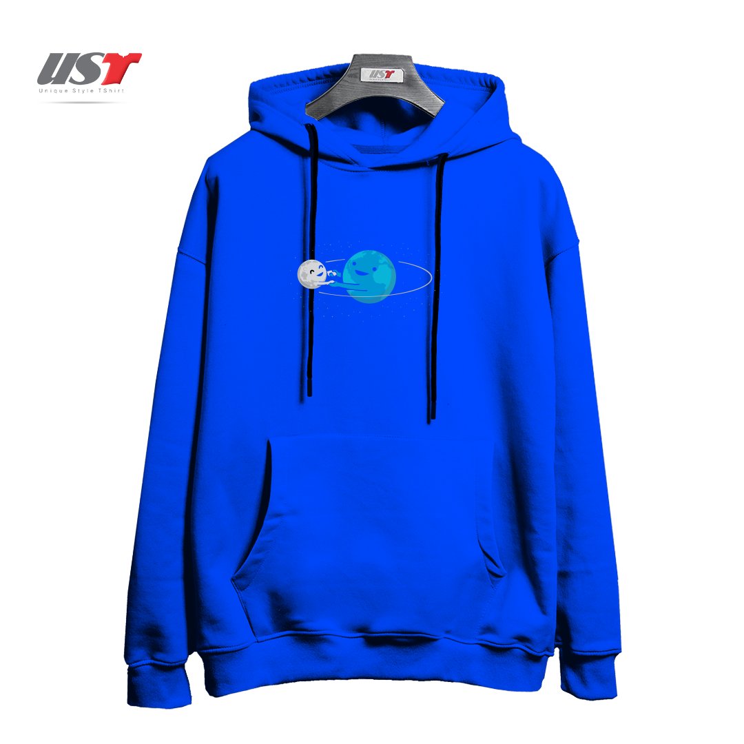 طرح I LOVE BEING AROUND YOU (NOW ON BLACK TOO!) هودی اورسایزرنگ آبی شالی