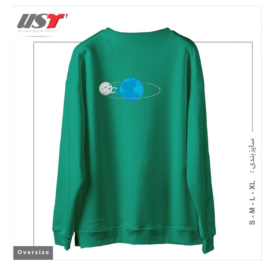 طرح I LOVE BEING AROUND YOU (NOW ON BLACK TOO!) سوییشرت اورسایزرنگ سبز سدری