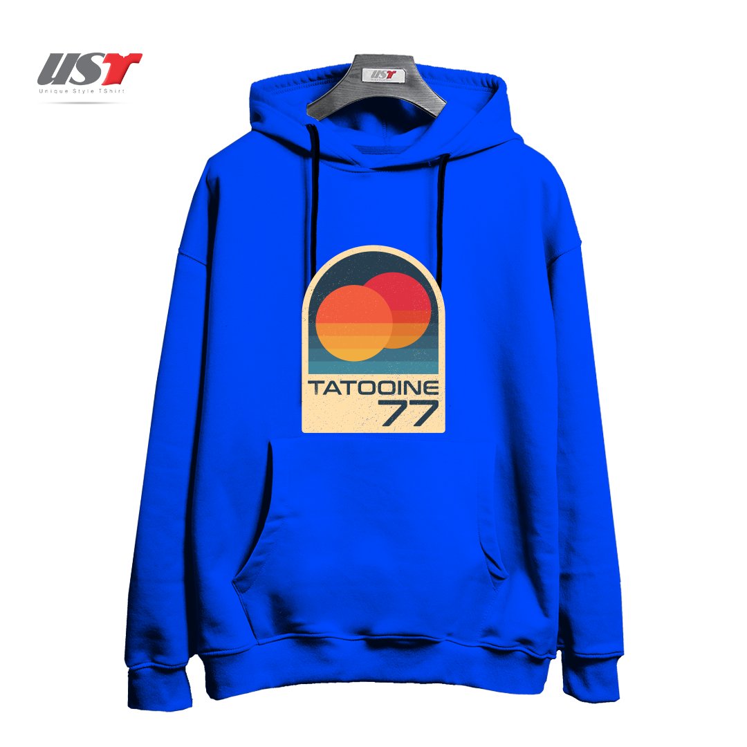 طرح ICONIC PLANET WITH DOUBLE SUN هودی اورسایزرنگ آبی شالی