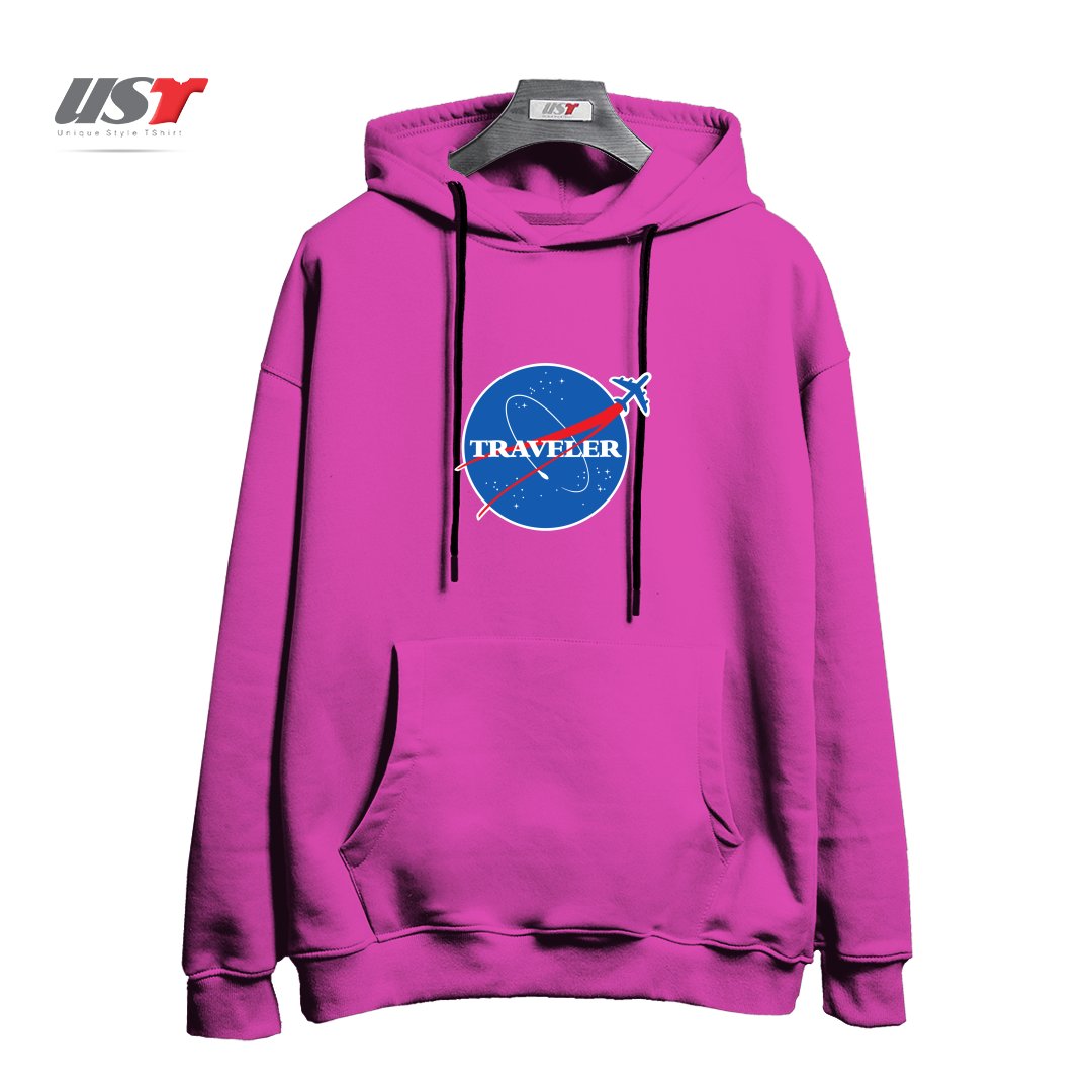 طرح INTERSTELLAR TRAVELER هودی اورسایزرنگ صورتی