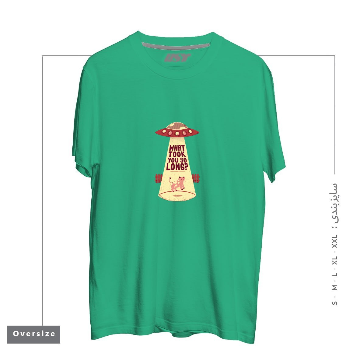 تیشرت اورسایز طرح WHY DID YOU TOOK SO LONG ALIEN FUNNY T-SHIRT