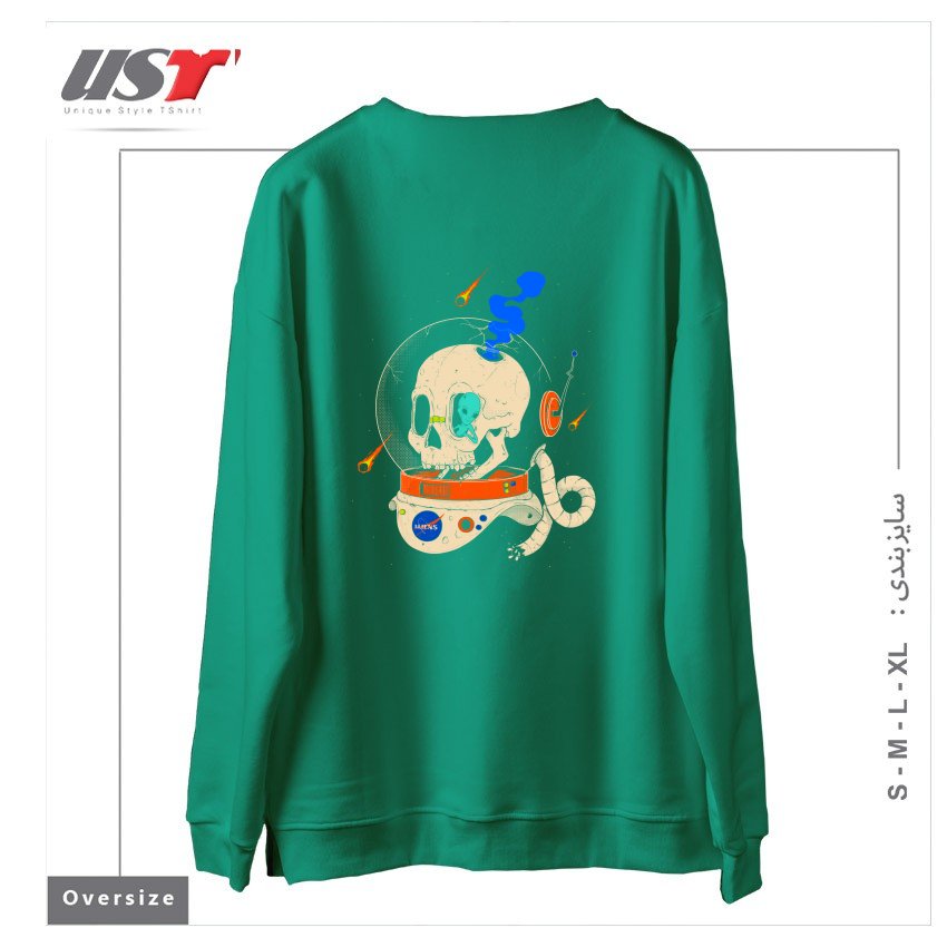 طرح VOYAGER سوییشرت اورسایزرنگ سبز سدری