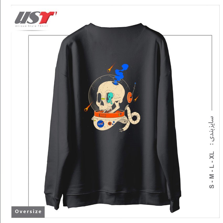 طرح VOYAGER سوییشرت اورسایزرنگ دودی