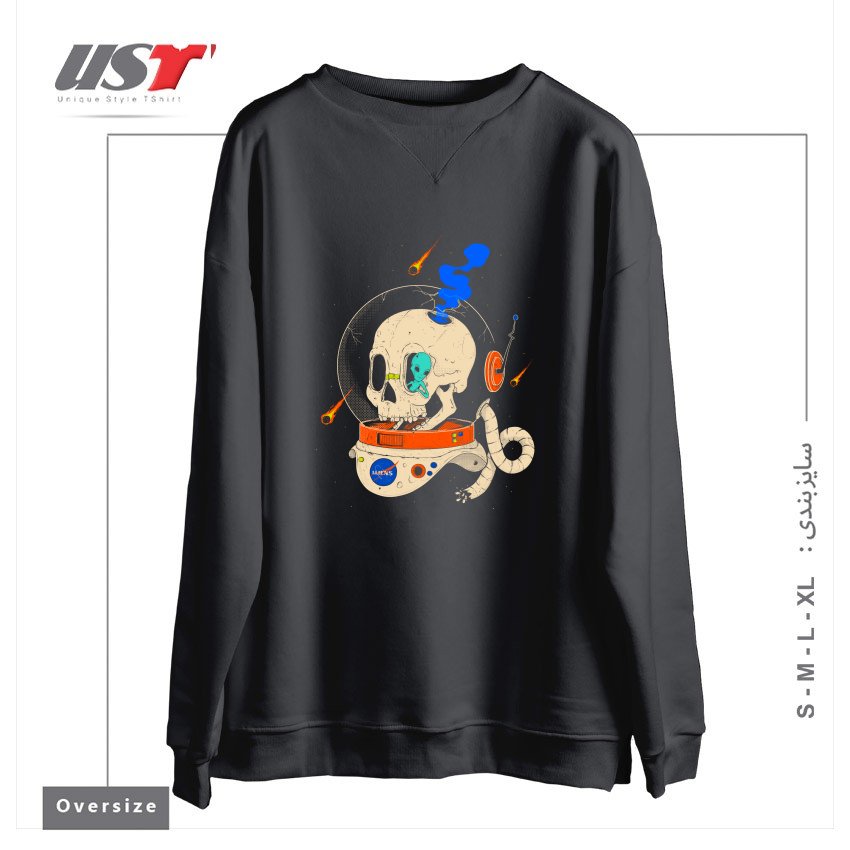 طرح VOYAGER سوییشرت اورسایزرنگ دودی