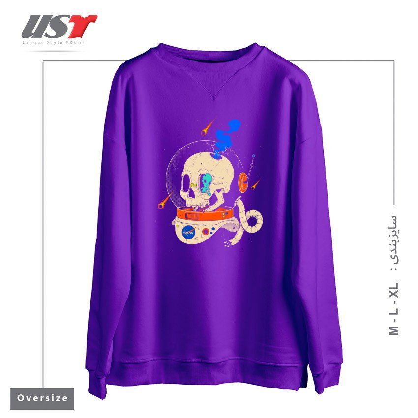 طرح VOYAGER سوییشرت اورسایزرنگ بنفش