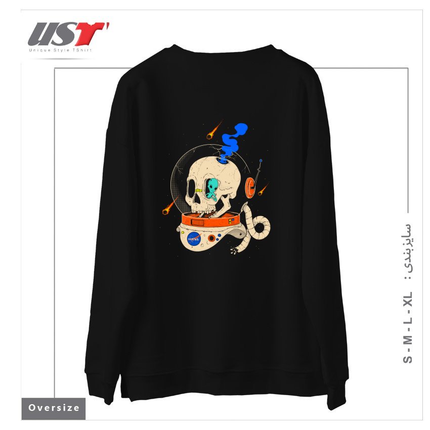 طرح VOYAGER سوییشرت اورسایزرنگ مشکی