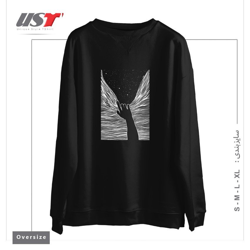 سوییشرت اورسایز طرح THROUGH WINDOW