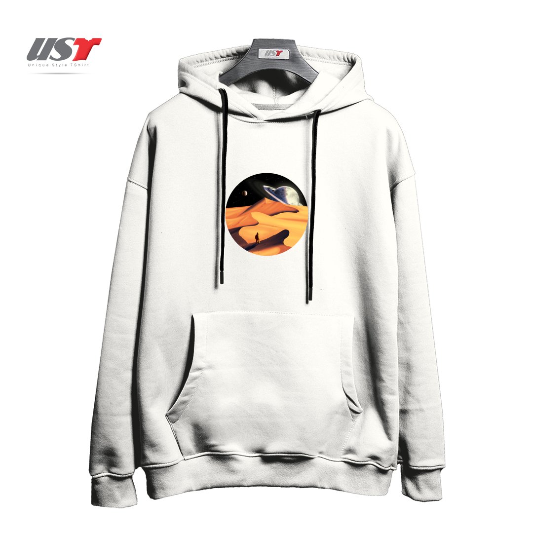 طرح THE WANDERER هودی اورسایزرنگ سفید