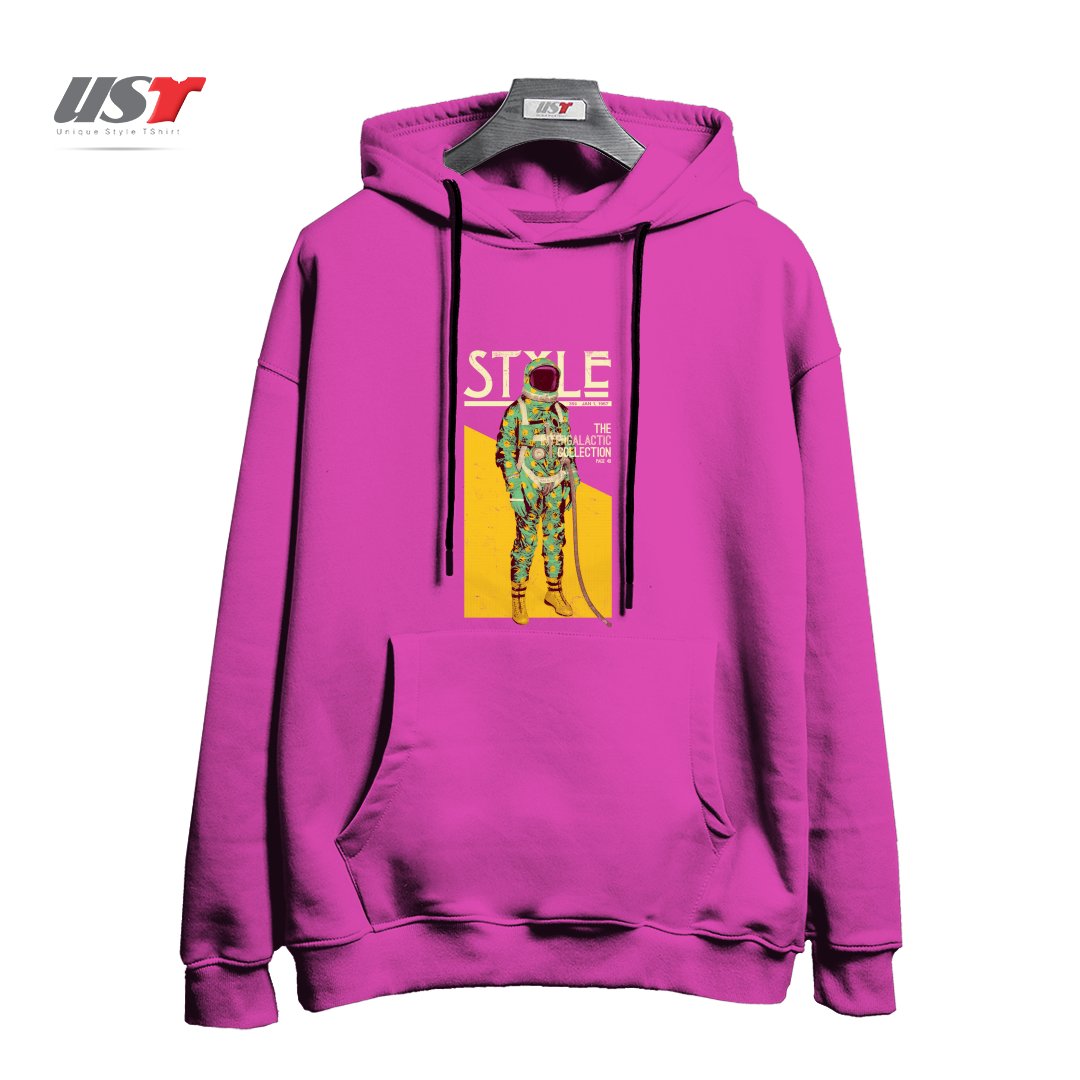 طرح THE INTERGALACTIC COLLECTION هودی اورسایزرنگ صورتی