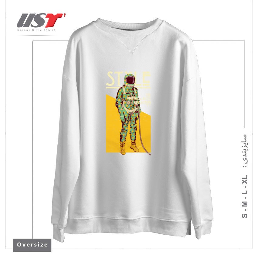 طرح THE INTERGALACTIC COLLECTION سوییشرت اورسایزرنگ سفید