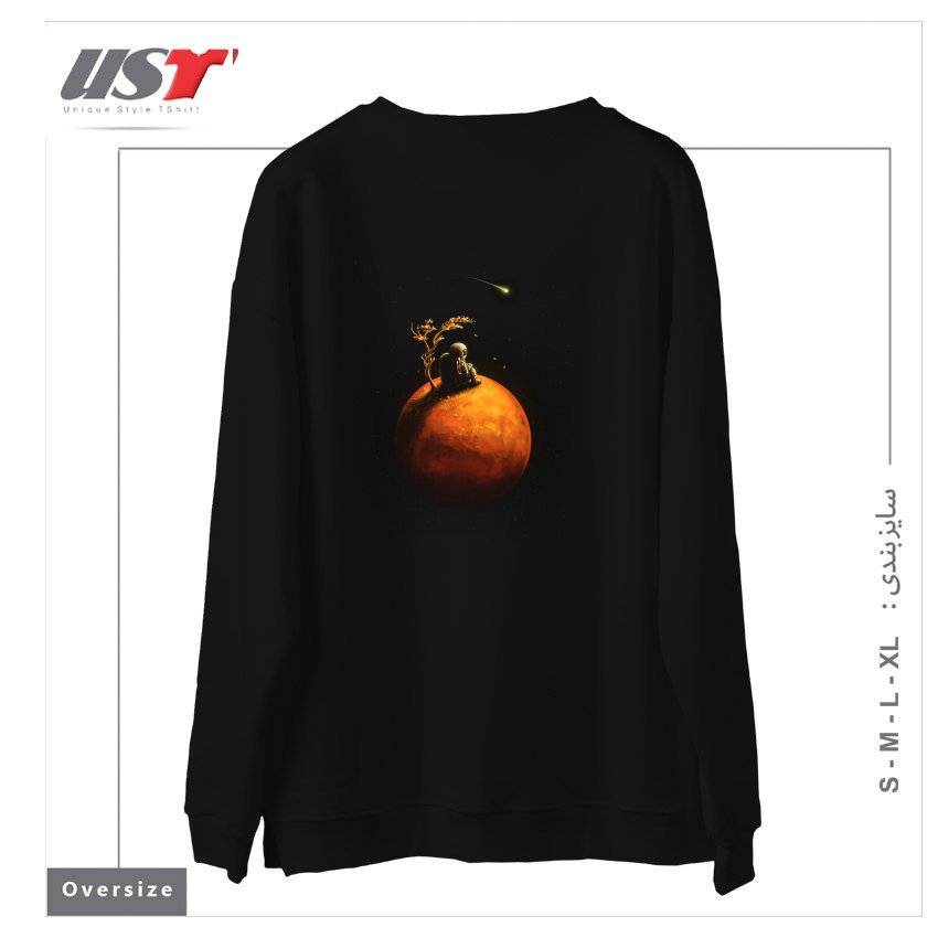 طرح STRANDED سوییشرت اورسایزرنگ مشکی