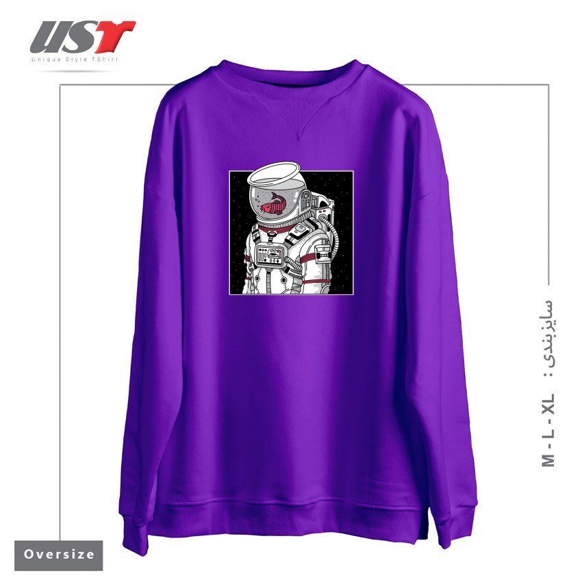 طرح STAR FISH سوییشرت اورسایزرنگ بنفش