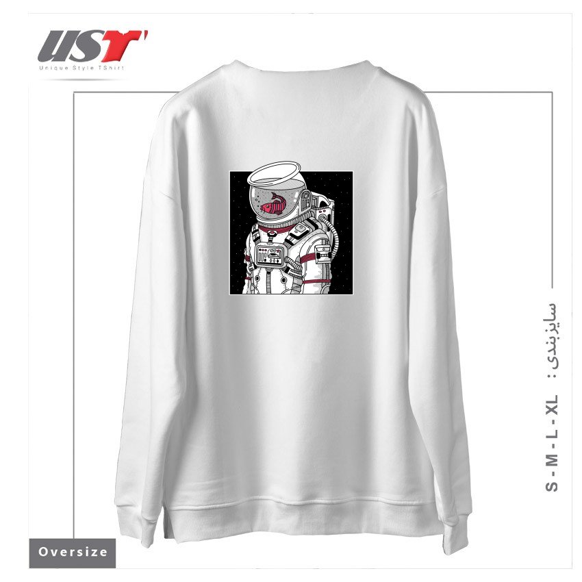 طرح STAR FISH سوییشرت اورسایزرنگ سفید