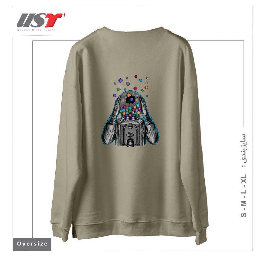 طرح SPACE1 سوییشرت اورسایزرنگ نخودی